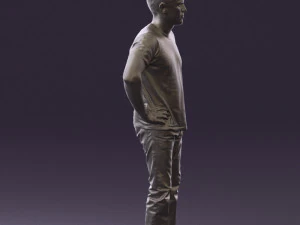 man in green-gray shirt 0590 3D Model