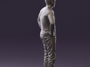 man in green-gray shirt 0590 3D Model