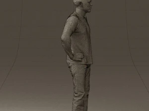 man in green-gray shirt 0590 3D Model