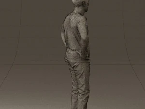 man in green-gray shirt 0590 3D Model