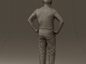 man in green-gray shirt 0590 3D Model