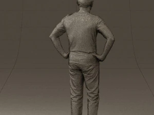 man in green-gray shirt 0590 3D Model