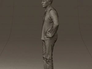 man in green-gray shirt 0590 3D Model