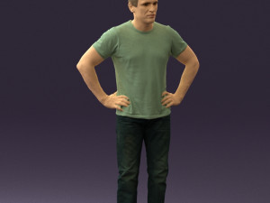 man in green-gray shirt 0590 3d print ready 3D Print Model