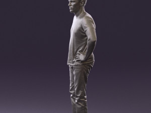 man in green-gray shirt 0590 3d print ready Modello di stampa 3D