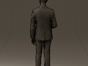 man in blue suit with tablet 0595 Modelo 3D