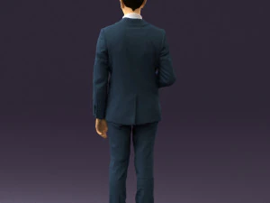 man in blue suit with tablet 0595 3d print ready 3D Print Model