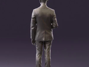 man in blue suit with tablet 0595 3d print ready 3D Print Model