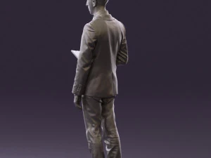 man in blue suit with tablet 0595 3d print ready 3D Print Model