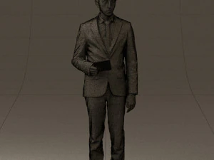 man in blue suit with tablet 0595 3d print ready 3D Print Model