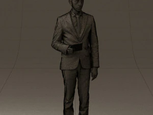man in blue suit with tablet 0595 3d print ready 3D Print Model
