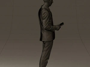 man in blue suit with tablet 0595 3d print ready 3D Print Model