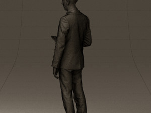 man in blue suit with tablet 0595 3d print ready 3D Print Model