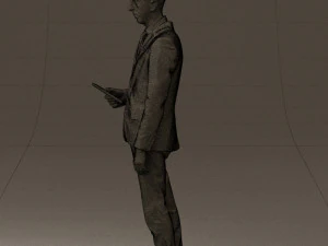 man in blue suit with tablet 0595 3d print ready 3D Print Model