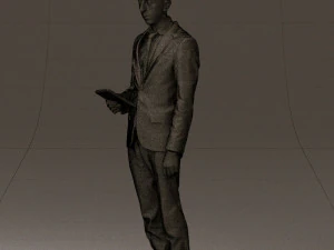 man in blue suit with tablet 0595 3d print ready 3D Print Model