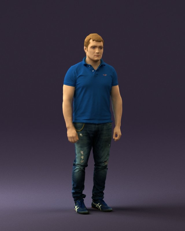 man in blue polo jeans 0599 3d print ready Modèles 3D en vedette .c4d .max .obj .3ds .fbx .stl .blend 