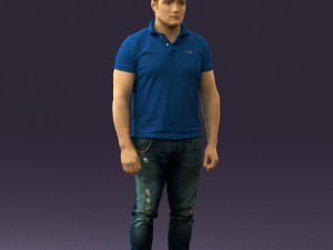 man in blue polo jeans 0599 3d print ready 3D Print Model