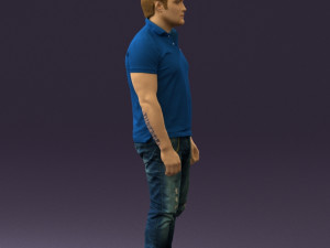man in blue polo jeans 0599 3d print ready Modèles 3D en vedette