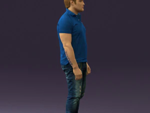 man in blue polo jeans 0599 3d print ready 3D Print Model