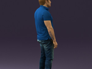 man in blue polo jeans 0599 3d print ready Modèles 3D en vedette