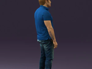 man in blue polo jeans 0599 3d print ready 3D Print Model