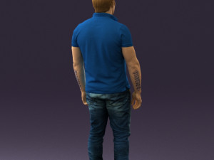 man in blue polo jeans 0599 3d print ready Modèles 3D en vedette