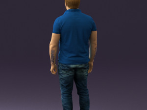 man in blue polo jeans 0599 3d print ready Modèles 3D en vedette