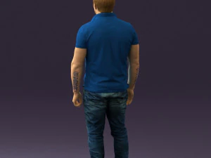 man in blue polo jeans 0599 3d print ready 3D Print Model