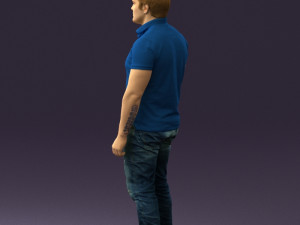 man in blue polo jeans 0599 3d print ready Modèles 3D en vedette