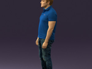 man in blue polo jeans 0599 3d print ready Modèles 3D en vedette