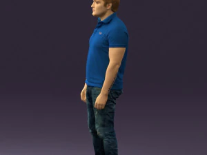 man in blue polo jeans 0599 3d print ready 3D Print Model