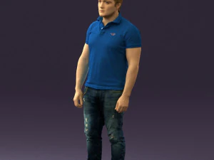 man in blue polo jeans 0599 3d print ready 3D Print Model