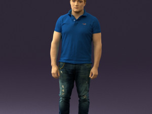 man in blue polo jeans 0599 3d print ready Modèles 3D en vedette