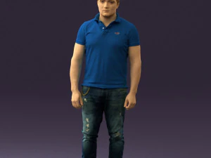 man in blue polo jeans 0599 3d print ready 3D Print Model