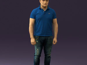 man in blue polo jeans 0599 3d print ready 3D Print Model