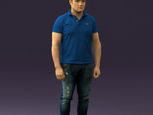 man in blue polo jeans 0599 3d print ready Modèles 3D en vedette