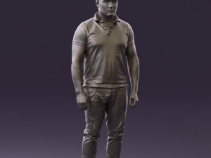 man in blue polo jeans 0599 3d print ready Modèles 3D en vedette