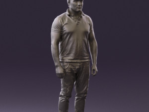 man in blue polo jeans 0599 3d print ready Modèles 3D en vedette