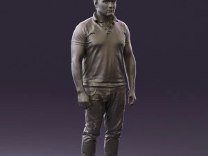 man in blue polo jeans 0599 3d print ready 3D Print Model