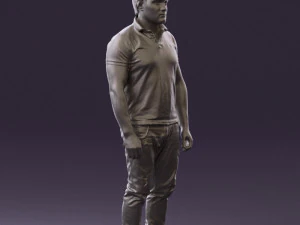 man in blue polo jeans 0599 3d print ready 3D Print Model