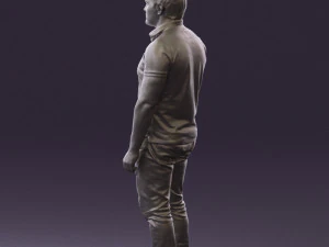 man in blue polo jeans 0599 3d print ready 3D Print Model