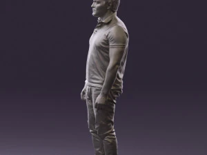 man in blue polo jeans 0599 3d print ready 3D Print Model