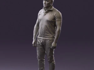 man in blue polo jeans 0599 3d print ready 3D Print Model