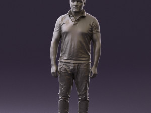 man in blue polo jeans 0599 3d print ready Modèles 3D en vedette