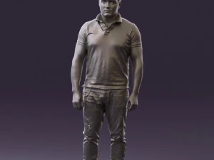 man in blue polo jeans 0599 3d print ready 3D Print Model