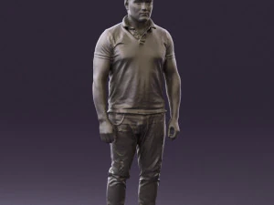 man in blue polo jeans 0599 3d print ready 3D Print Model