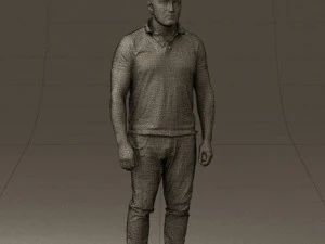 man in blue polo jeans 0599 3d print ready 3D Print Model