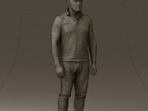 man in blue polo jeans 0599 3d print ready 3D Print Model