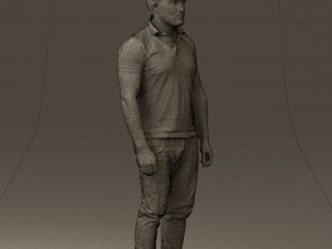 man in blue polo jeans 0599 3d print ready Modèles 3D en vedette