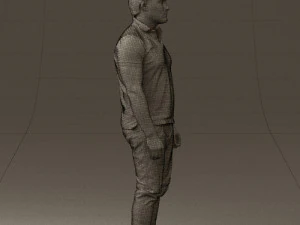 man in blue polo jeans 0599 3d print ready 3D Print Model